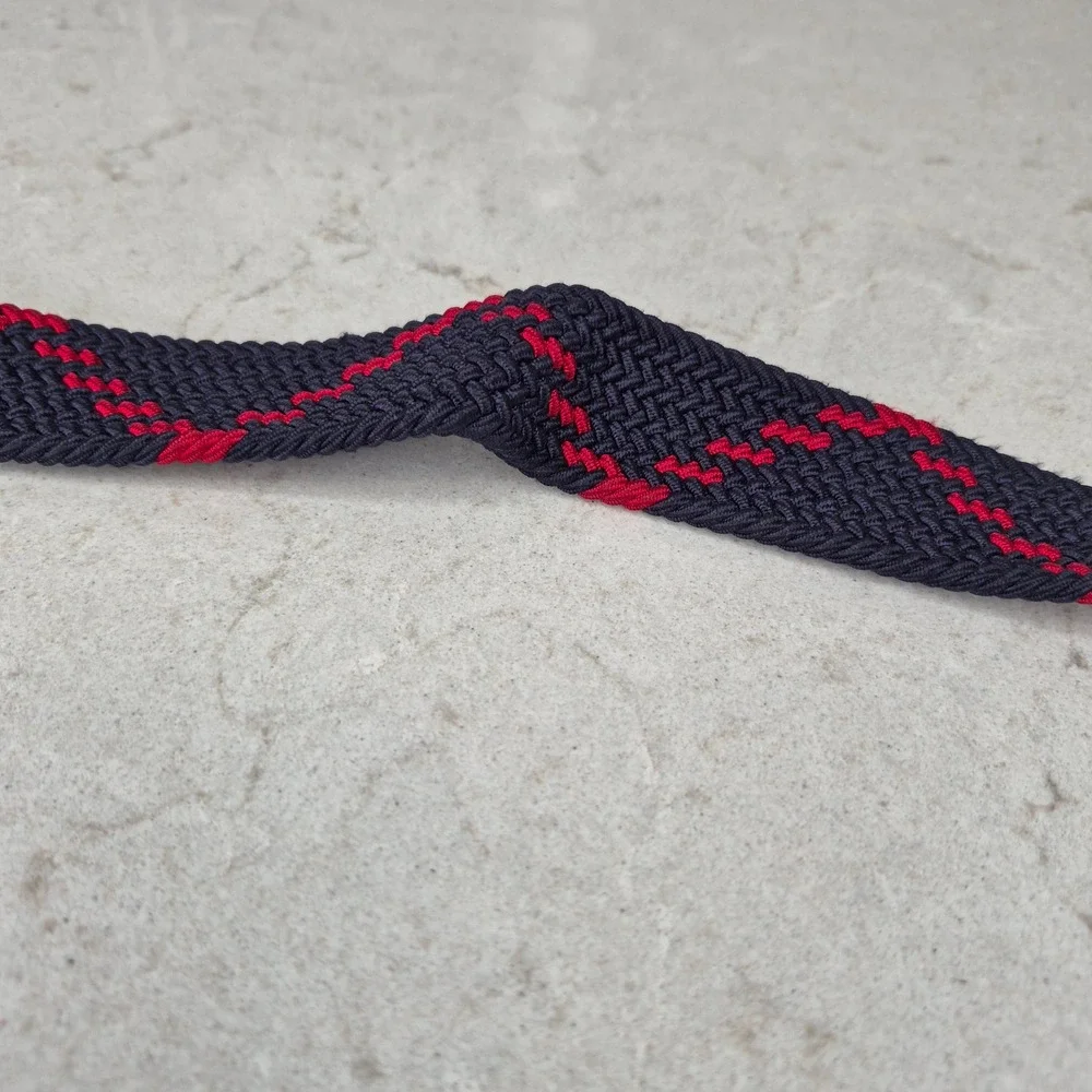 Polo Ralph Lauren Belt Braided Woven Stretch Navy Red Mens